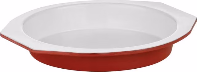 Orsina Non-Stick Round Carbon Steel Cake Tin with Handles in Red