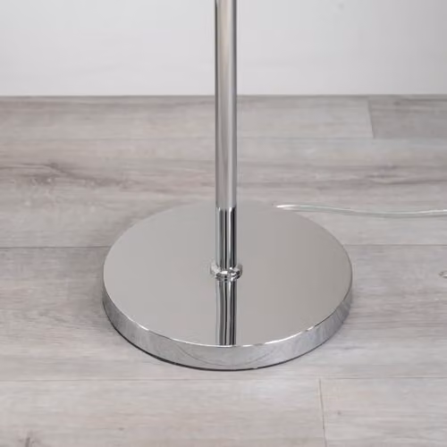 ValueLights Marissa Chrome Stacked Ball Floor Lamp with Black Velvet Drum Shade – 2