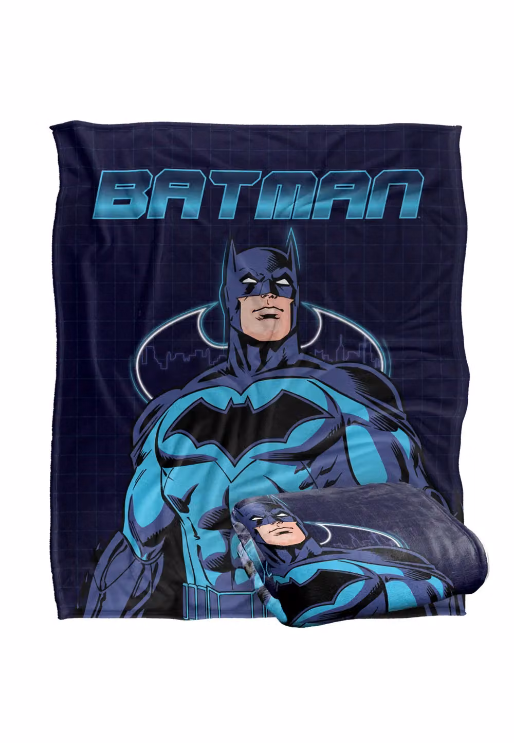 DC Comics Batman Bat Tech Blanket in White and Multicolour, W: 152 cm, D: 127 cm – 2
