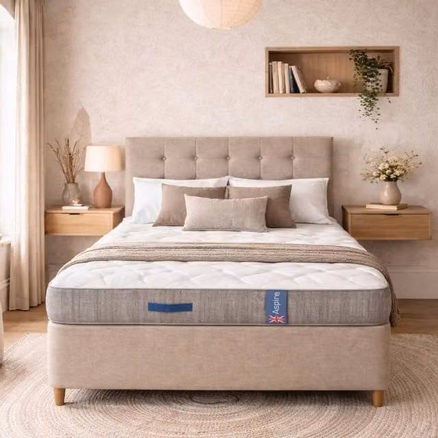 Aspire PureRest Pocket Hybrid Mattress, Medium Comfort, White, W/D/H: 140 x 200 x 23 cm