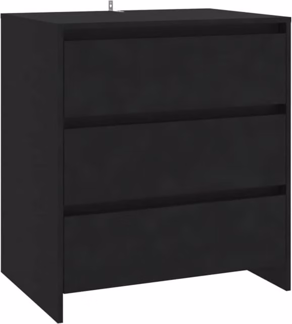Berkfield Home Black Matt Minimalist Sideboard in MDF, W/D/H: 70 x 41 x 75 cm