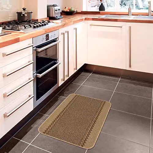 THE RUGS Machine Washable Bordered Area Rug for Living Room, Bedroom or Hallway, Beige, W: 150 cm, D: 100 cm – 6