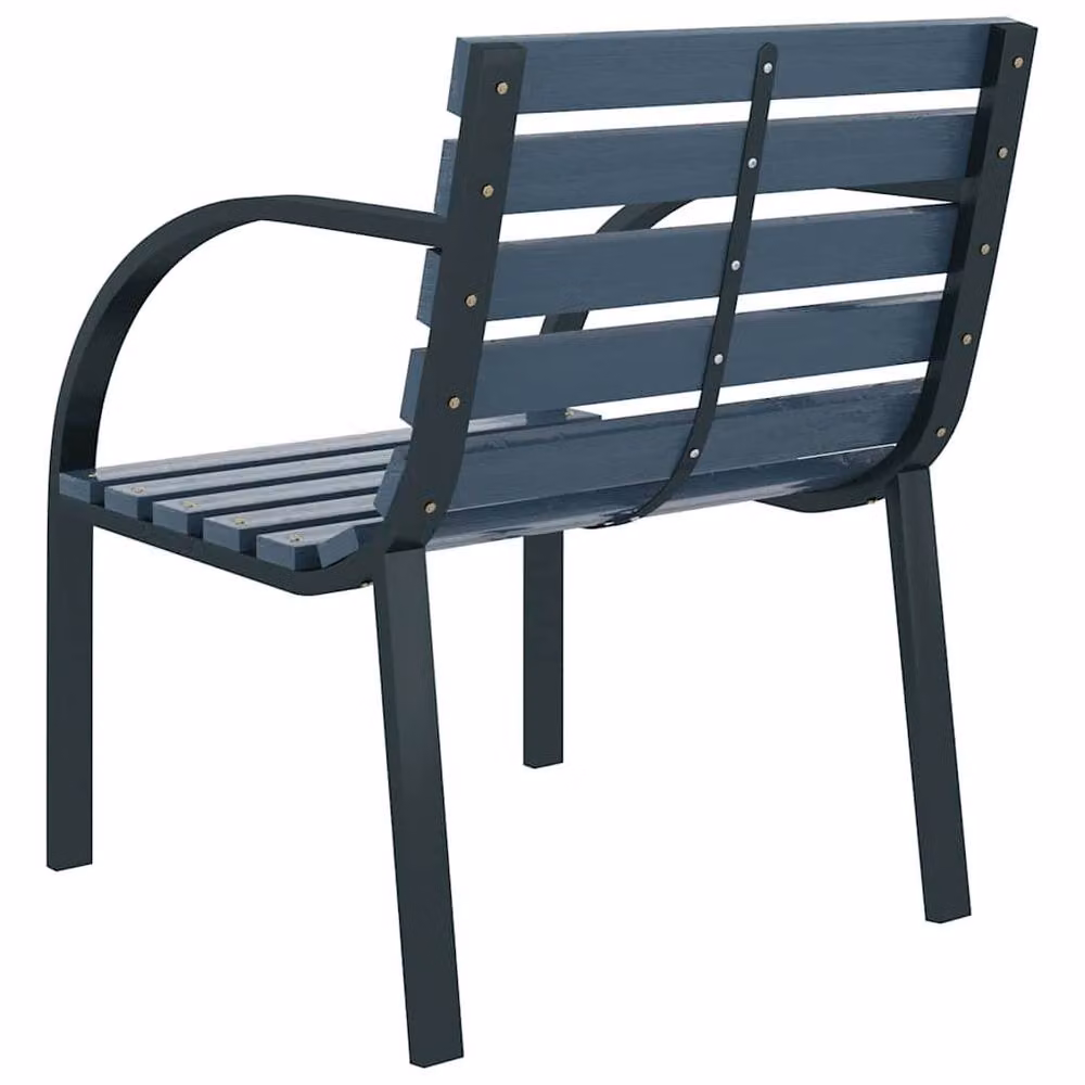 Berkfield Home Set of 2 Grey Wood and Metal Garden Chairs – 6