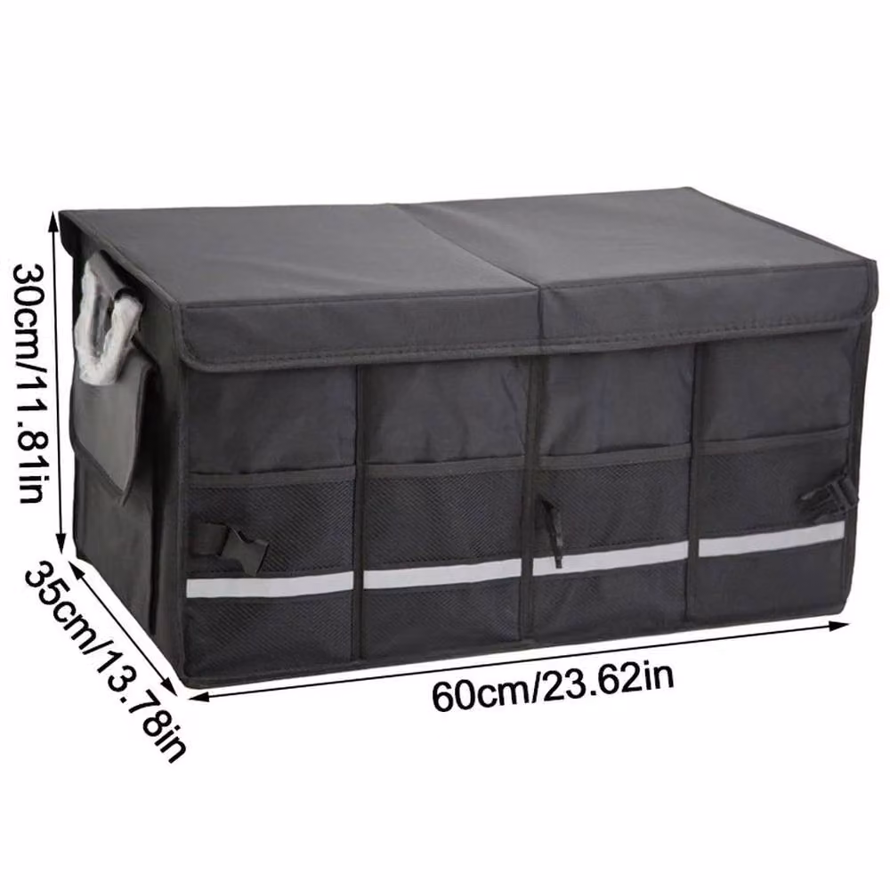 FLAVORA Heavy Duty Collapsible Car Boot Organiser Storage Box in Black, W/D/H: 50 x 50 x 50 cm – 2