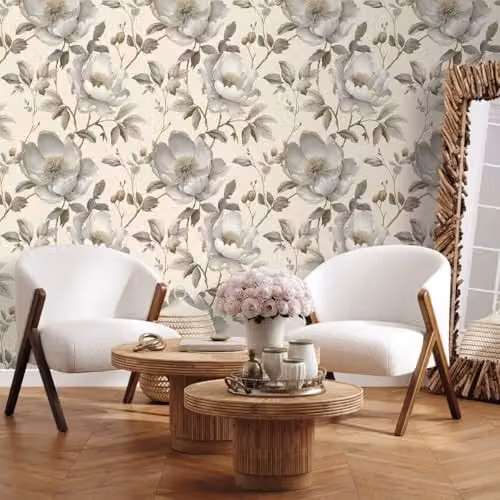 Muriva Alethia Floral Cream and Beige Botanical Wallpaper Roll – 3