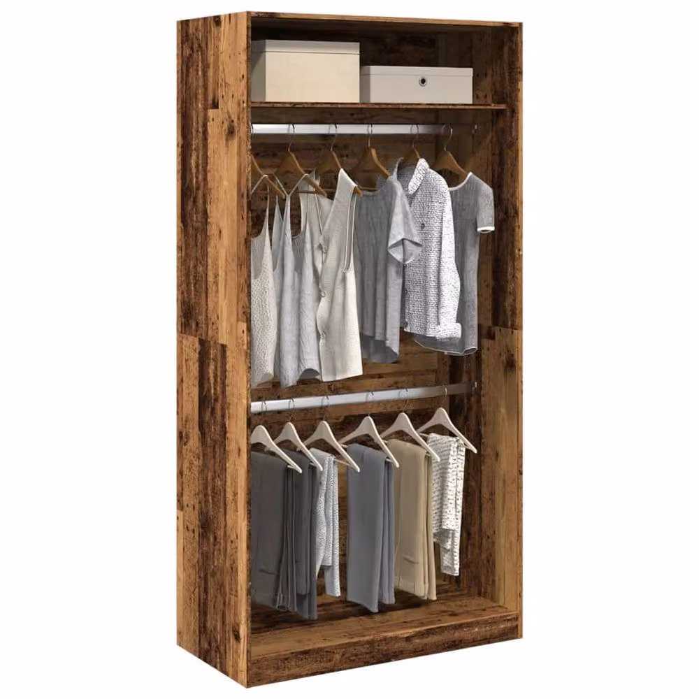 Berkfield Home Old Wood Wardrobe in Brown, W/D/H: 100 x 50 x 200 cm – 2