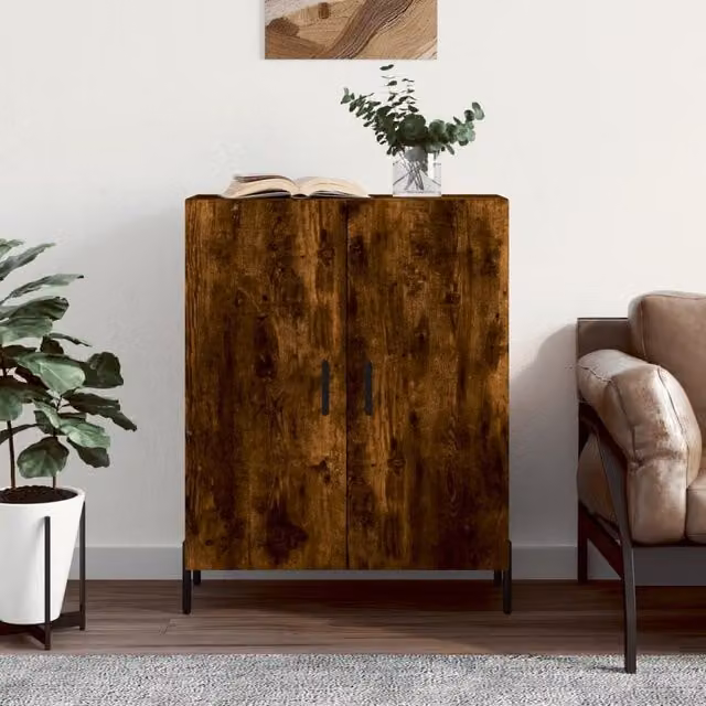 Berkfield Home Smoked Oak Sideboard in Brown, W/D/H: 69.5 x 34 x 90 cm – 1