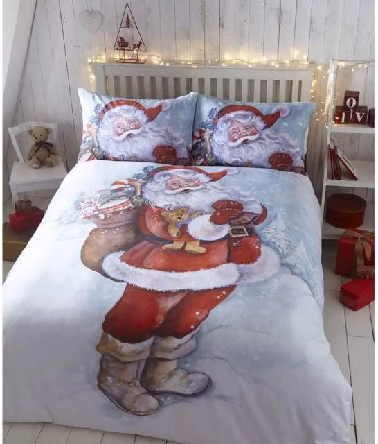 Portfolio Home Classic Christmas Childrens Duvet Cover Set, Multicolour, W: 180 cm x L: 200 cm