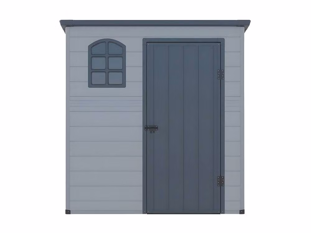 Vente-unique NERIO Pent Resin Garden Shed with Window and Single Door, Anthracite Grey – 2