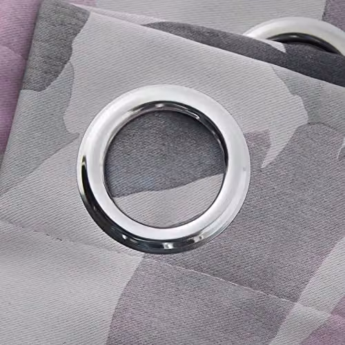 Luxor Living Floral Eyelet Ring Curtain Pair, Purple, Blackout and Thermal Insulating, W: 90 cm, H: 108 cm – 2