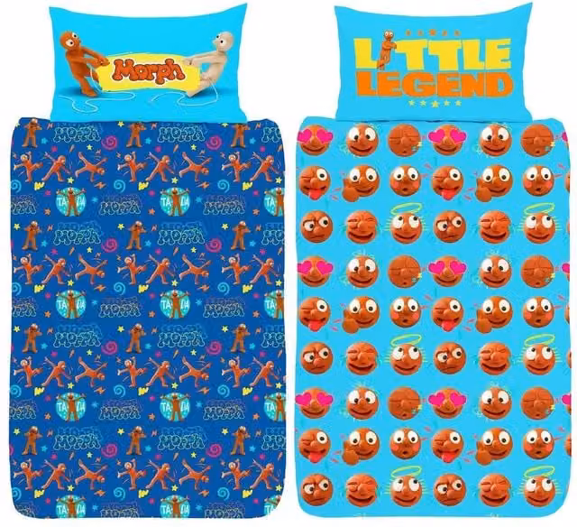 Morph Reversible Single Duvet Cover and Pillowcase Set, Blue Multicolour, W/H: 90 x 190 cm