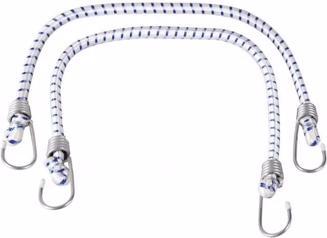 SupaTool Bungee Cord Set with Metal Hooks, White, Length: 600 mm, Width: 12 mm