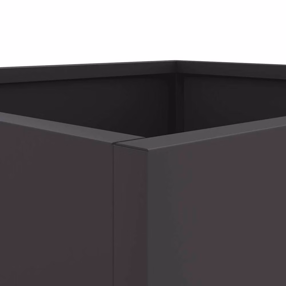 Berkfield Home Steel Planter Tub, Black, W: 42 cm, D: 40 cm, H: 39 cm – 5