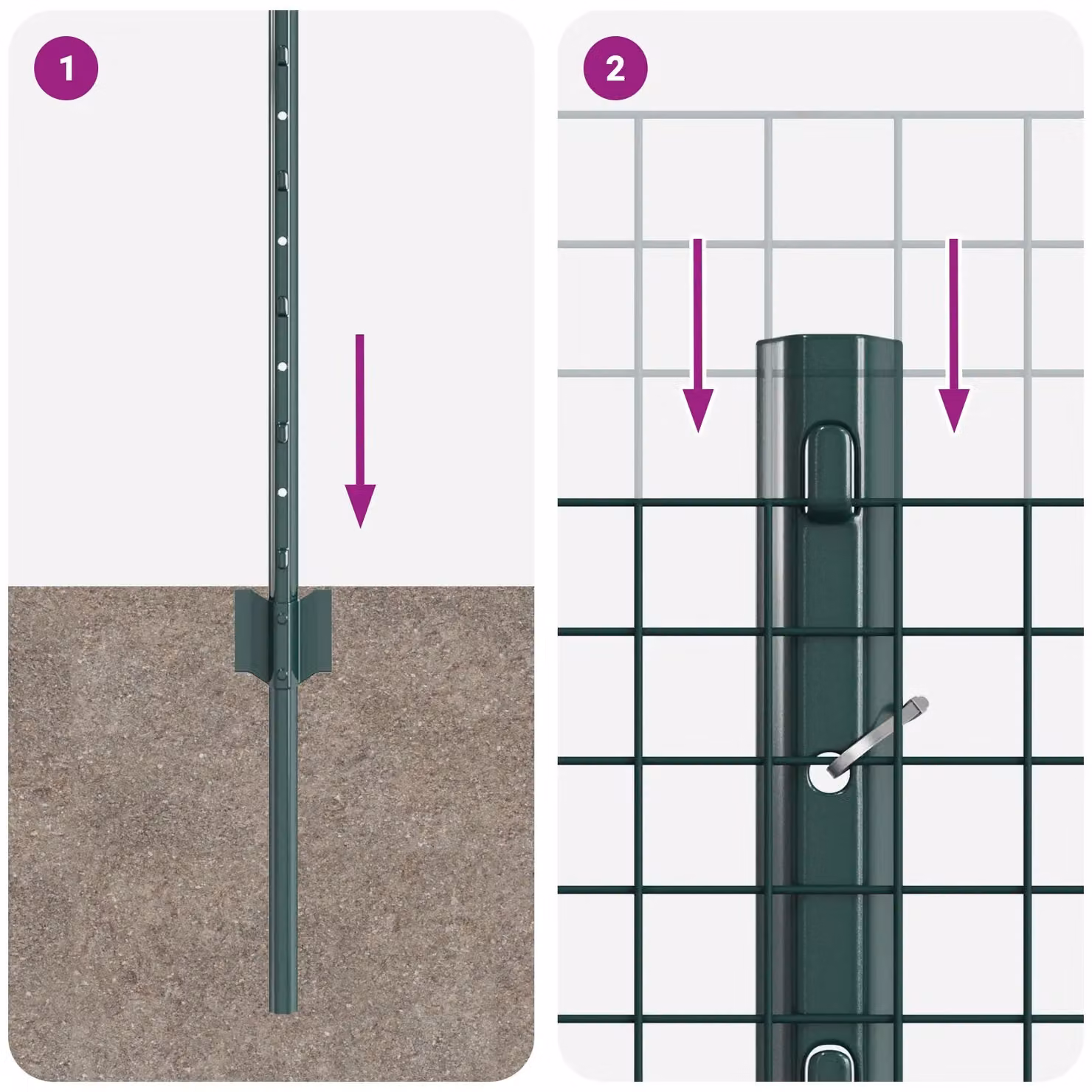 Berkfield Home Green Steel Welded Wire Fence with 22 U-Profile Posts, W: 50 m, H: 0.5 m – 6