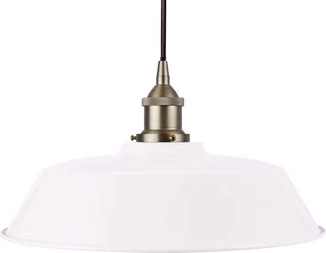 SE Home Chancery Round Pendant Light in White, Black and Brushed Chrome