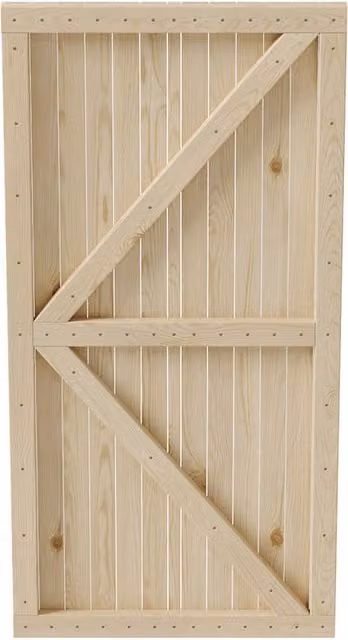 Darphe Wooden Garden Gate with Latch in Brown and Beige, H: 180 cm, W: 90 cm