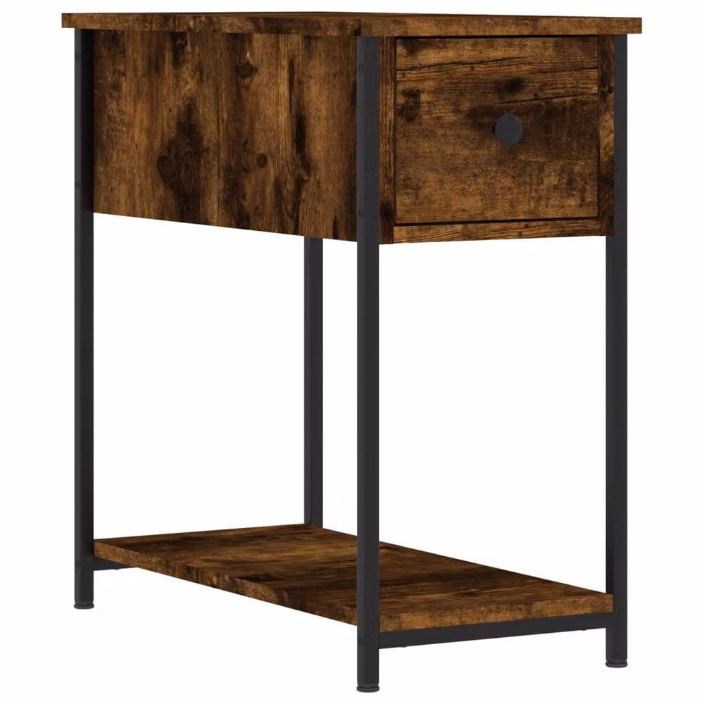 Berkfield Home Set of 2 Durable Bedside Cabinets in Smoked Oak Brown, W/D/H: 30 x 60 x 60 cm – 3