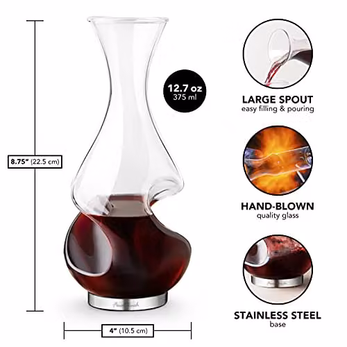 Final Touch Conundrum Wine Decanter, Transparent, 0.375 l – 4