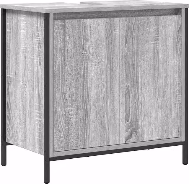 Berkfield Home Modern Grey Bathroom Basin Cabinet W/D/H: 60 x 34.5 x 60 cm – 1