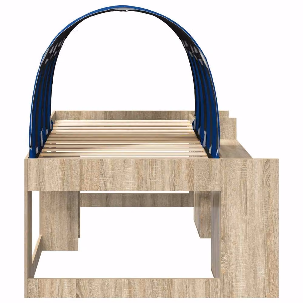 Berkfield Home 3-Piece Childrens Bed with Tunnel in Brown and Blue Sonoma Engineered Wood – 4
