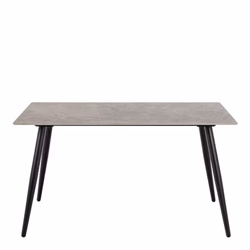 Furniture To Go Wicklow Rectangular Ceramic Dining Table in Grey and Black with 4 Brooke Dining Chairs in Taupe, W: 140 cm, D: 75 cm, H: 75 cm – 2