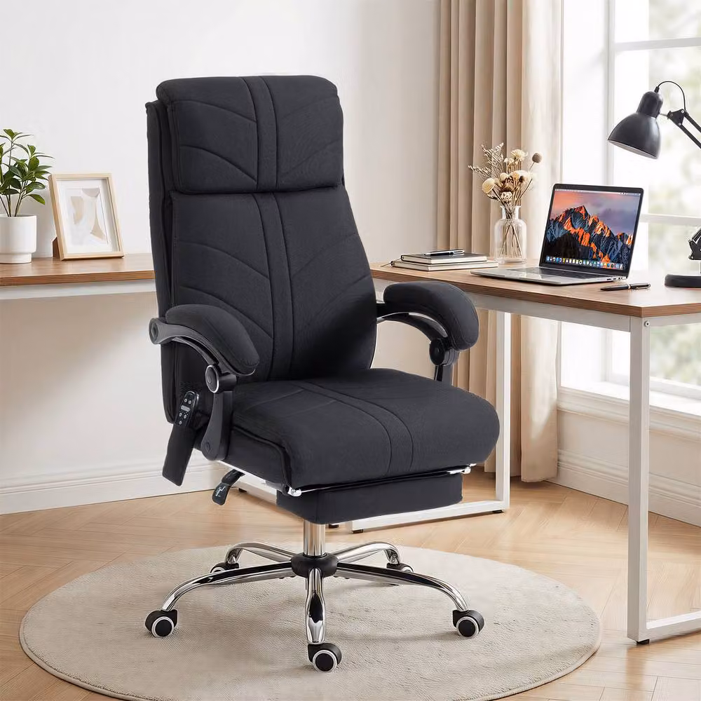 STILVORA Black Executive Office Chair with Headrest and Armrests – 2