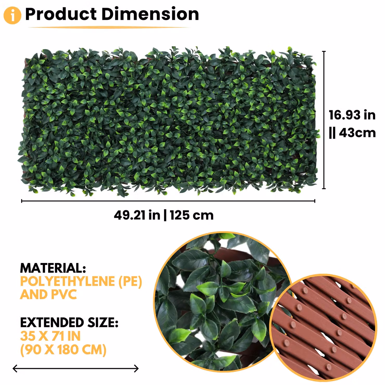Novecrafto Expanding Trellis Garden Privacy Screen with Artificial Green Leaves – 3