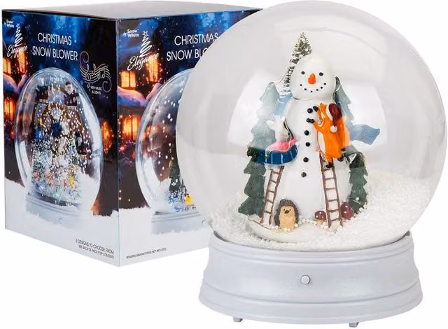 VFM e-Store Christmas Snowman Light Up Blower Snow Globe in White, W/D/H: 25 x 21 x 25 cm – 1