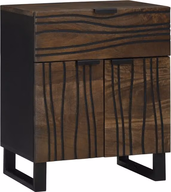 Berkfield Home Bedside Cabinet in Brown Solid Mango Wood, W/D/H: 50 x 33 x 60 cm – 1