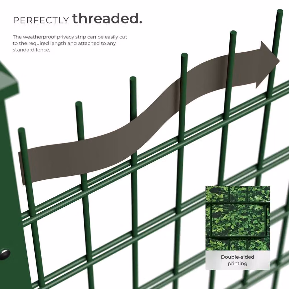 tectake Greenery Privacy Film in Green PVC with Clamp and Strip – 3