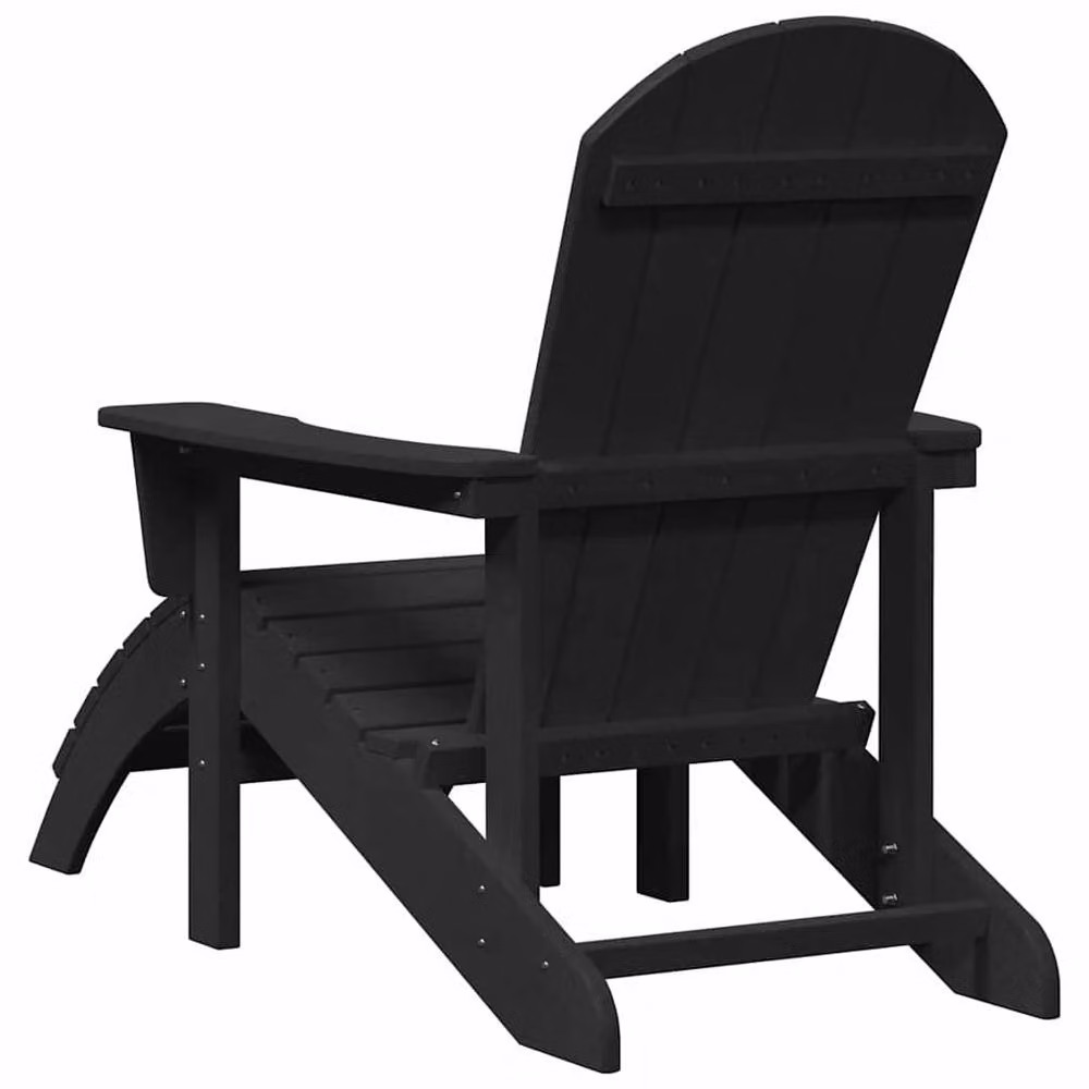 Berkfield Home Adirondack Chairs with Footrests, 2 Piece Set, Black HDPE – 7