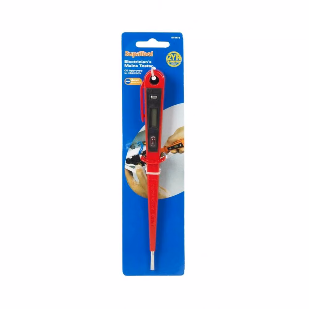 SupaTool Electricians Mains Tester in Red – 2