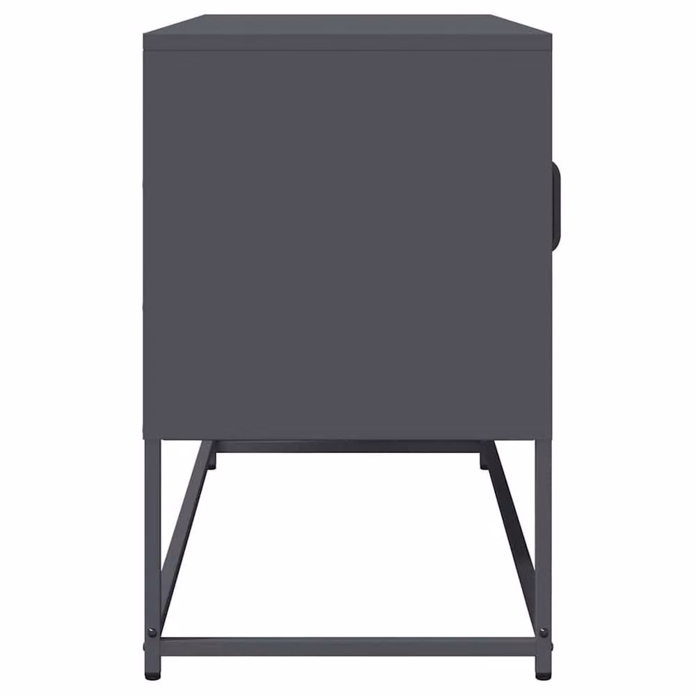 Berkfield Home Industrial TV Cabinet in Anthracite Grey with Glass Doors, W/D/H: 100.5 x 39 x 60.5 cm – 5