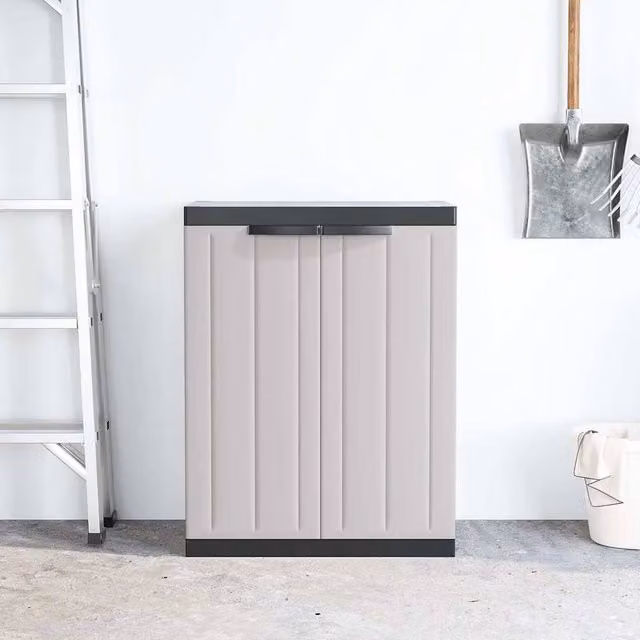 Berkfield Home Outdoor Storage Cabinet in Grey and Black, W: 65 cm, D: 37 cm, H: 85 cm – 1
