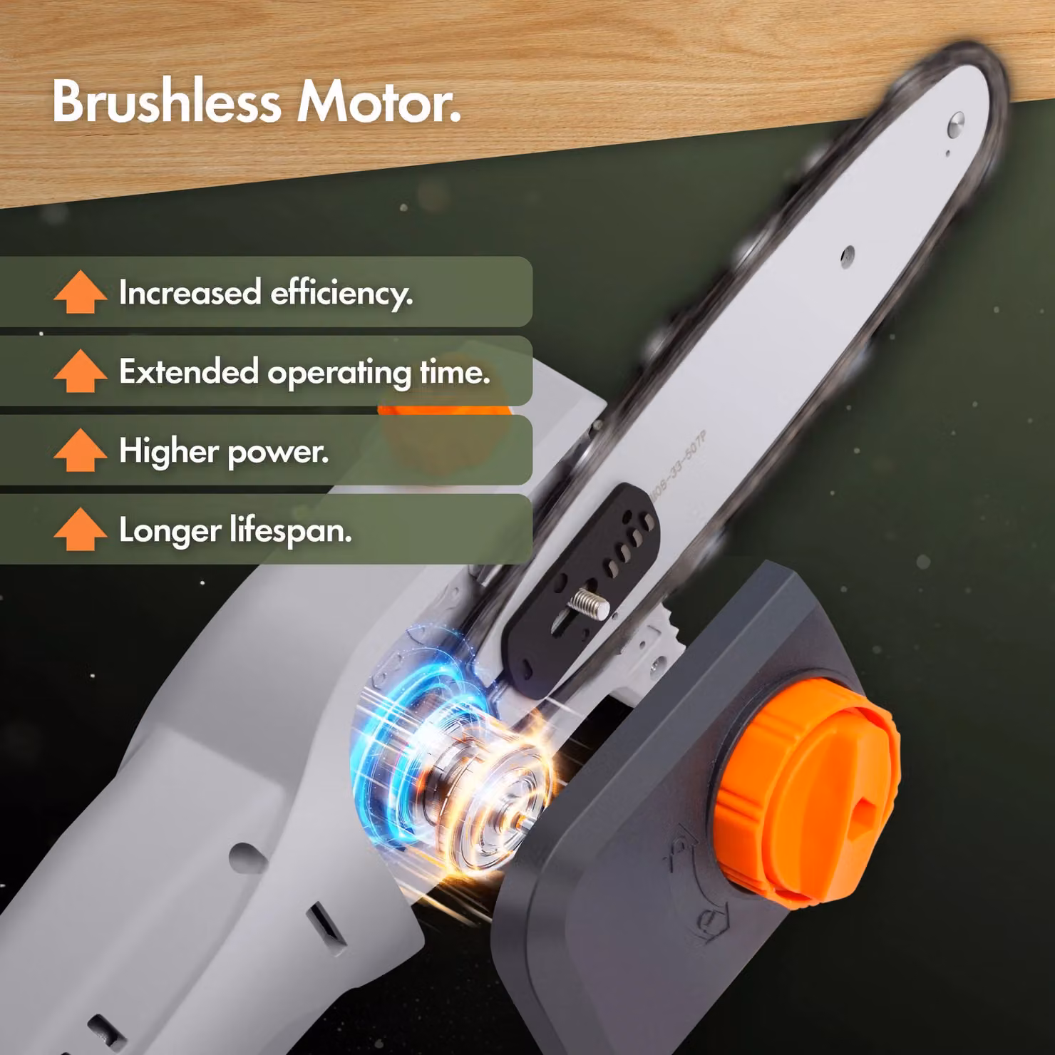 VonHaus 20V Cordless Pole Chainsaw in Grey with Rechargeable Battery and Aluminium Components – 5