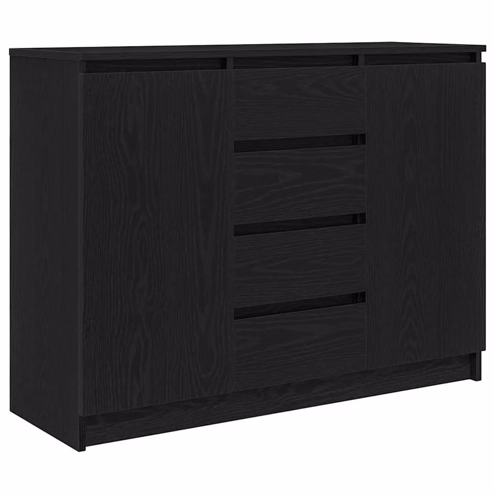 Berkfield Home Modern Sideboard with Drawers in Black Oak, W/D/H: 100.5 x 35 x 76 cm – 2