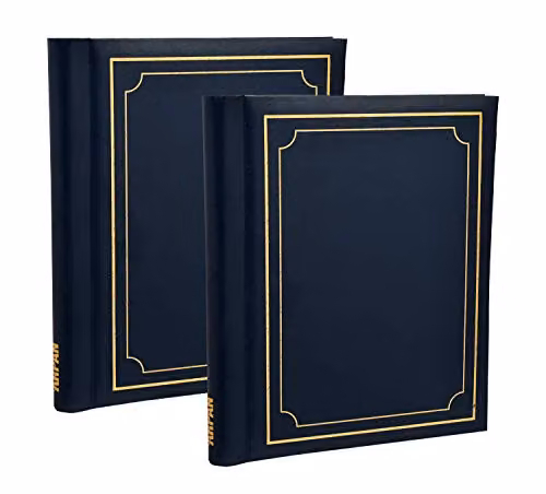 Arpan 2 Pack of Self-Adhesive Large Photo Albums, Modern Style Wiro Binder with 40 Sheets, Blue – 1