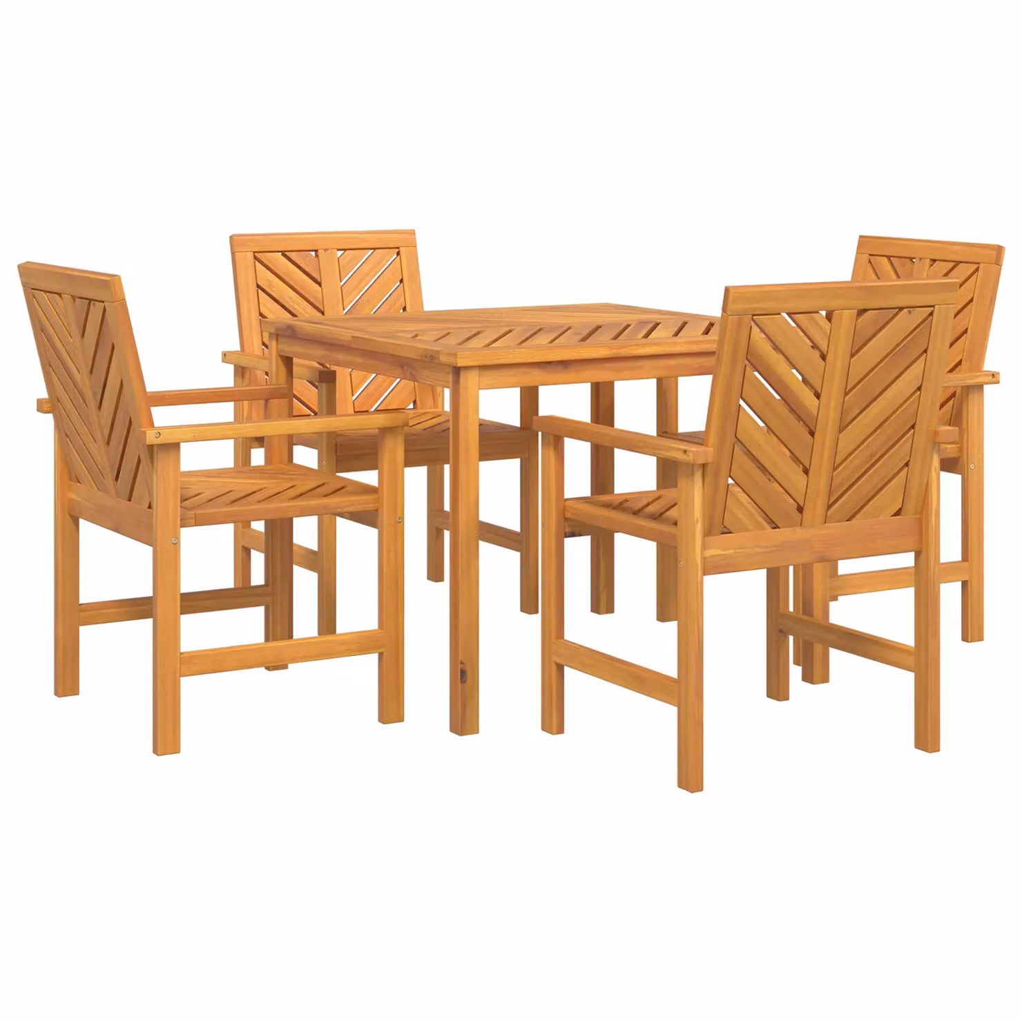 Berkfield Home 4 Piece Acacia Wood Garden Dining Set in Brown – 2