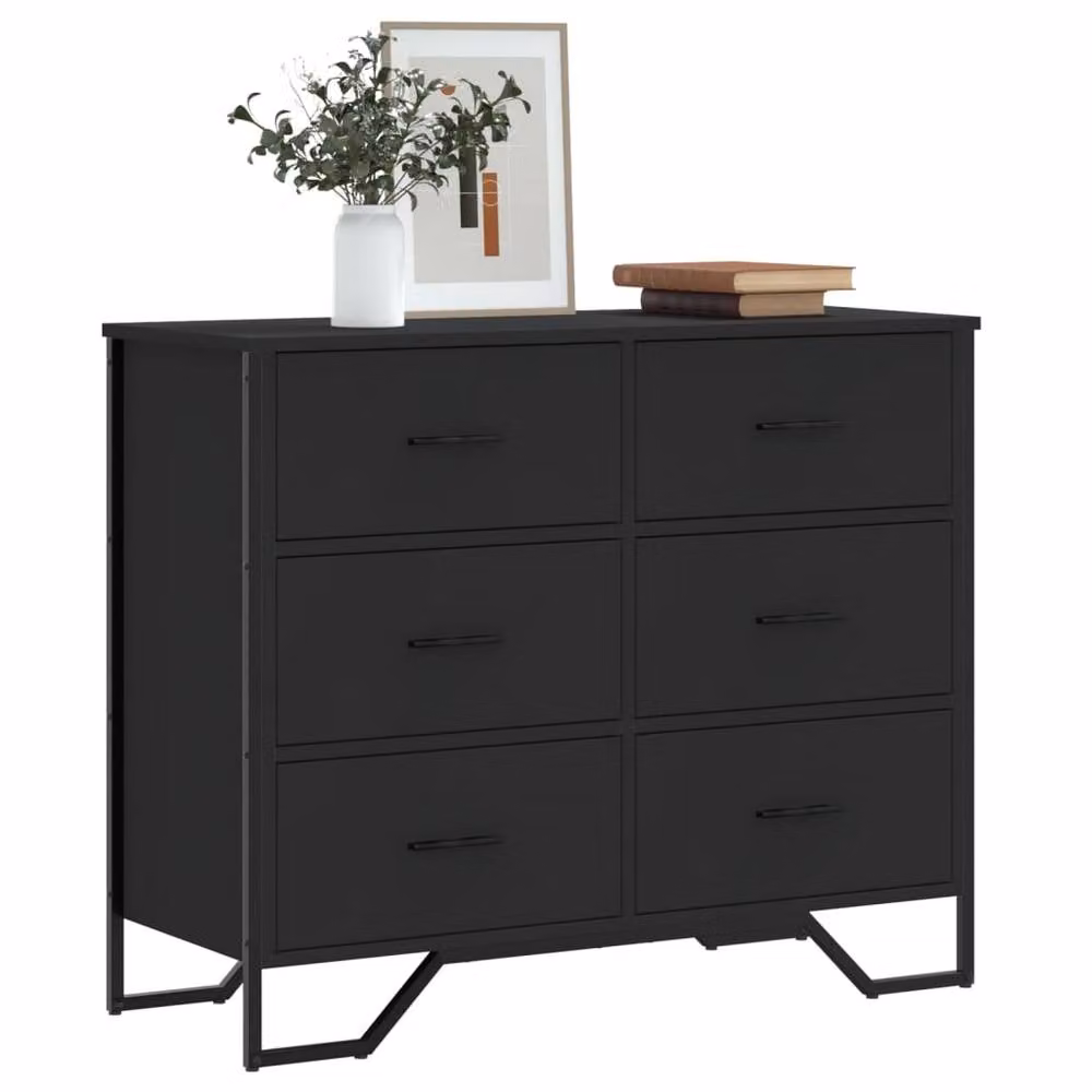 Berkfield Home Decorative Chest of Drawers in Black, W/D/H: 91 x 35.5 x 74.5 cm – 2