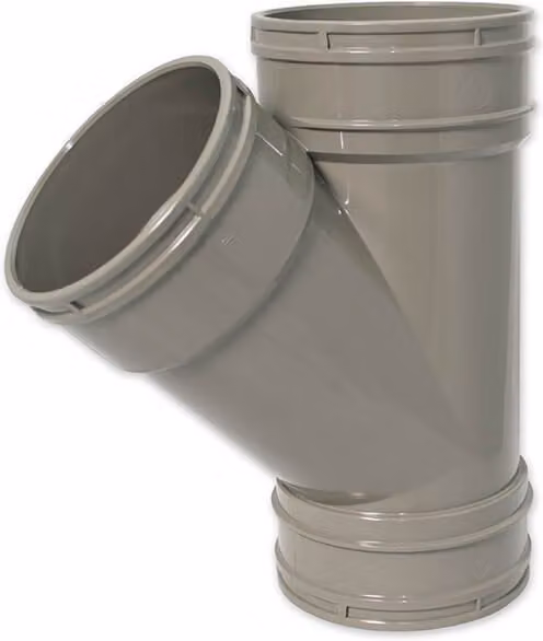 FloPlast Solvent Weld Soil Branch, 135 Degree, 110mm, Olive Grey