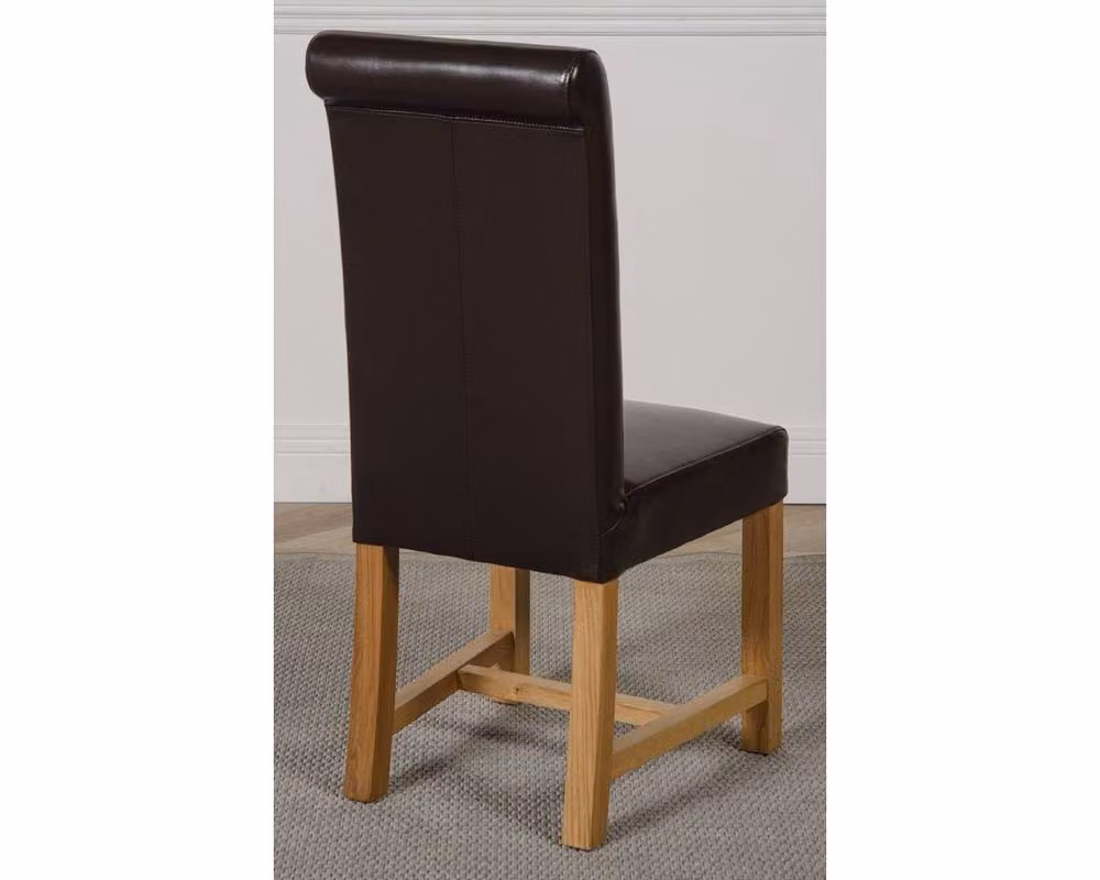 Thats Furniture Oslo Oak Small Dining Table and 4 Washington Brown Leather Chairs, W/D/H: 90 x 90 x 75 cm – 3