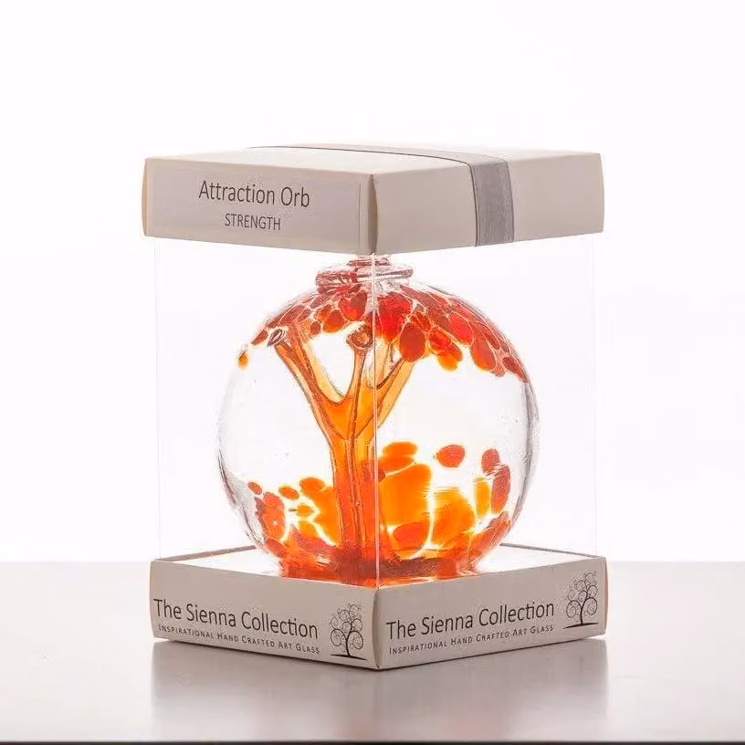 Sienna Glass Attraction Orb Strength Red Abstract Glass Hanging Bauble