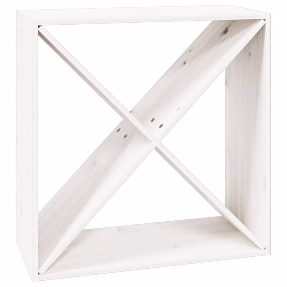 Berkfield Home Beautiful Wine Cabinet in White Solid Pine with Glass Doors, W/D/H: 62 x 25 x 62 cm – 2