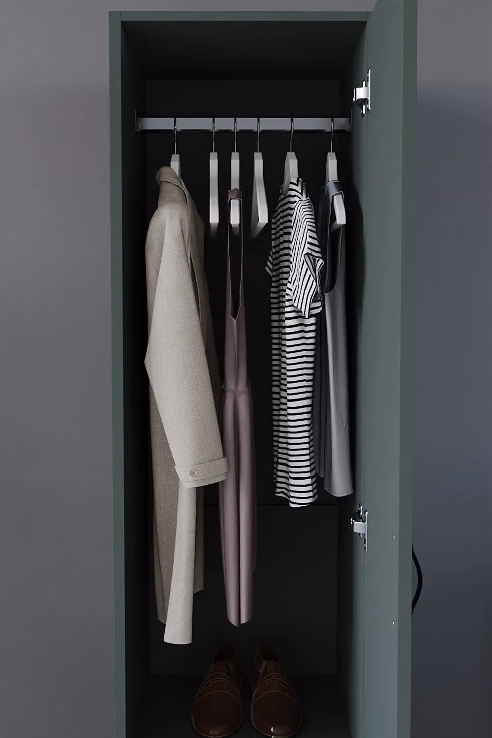 Home Discount Vida Designs Riano 1 Door Wardrobe Storage Organiser in Green – 4