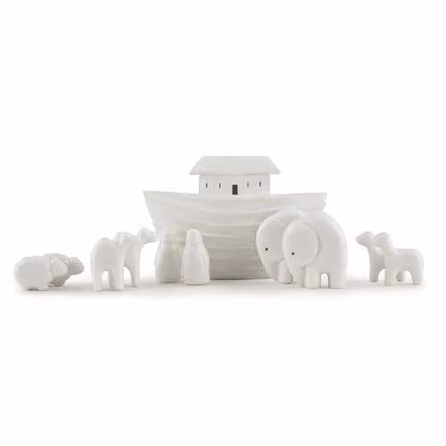 East of India White Porcelain Mini Noahs Ark Baby Keepsake Christening Gift