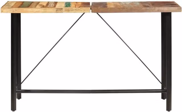 Berkfield Home Industrial Bar Table in Brown Solid Reclaimed Wood W/D/H: 180 x 70 x 107 cm – 1