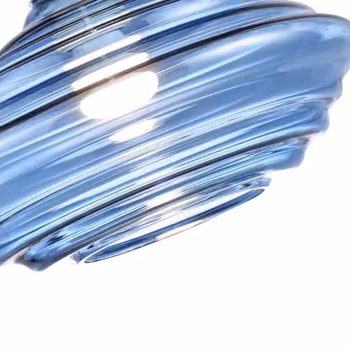 Happy Homewares Modern Ribbed Honeycomb Glass Dome Pendant Light Shade in Blue, Diameter: 26 cm, Height: 16 cm – 2