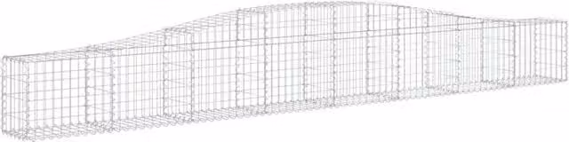 Berkfield Home Decorative Arched Gabion Planter Baskets, 4 Piece Set, Silver Galvanised Steel, W/D/H: 40 x 30 x 40-60 cm