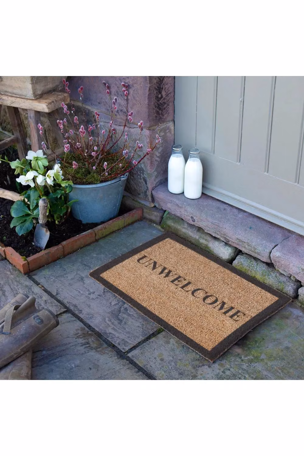 Artsy Mats Unwelcome Coir Doormat in Brown, W: 60 cm, D: 40 cm – 2