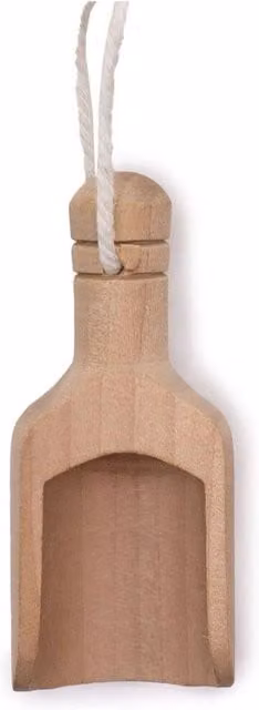 KDMD Mini Wooden Scoop for Bath Salts and Granular Products in Natural Brown and Beige